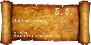 Bartos Vince névjegykártya